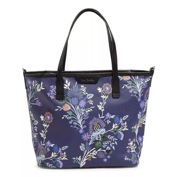 Vera Bradley Handbags - Vera Bradley Coated Canvas Every Day Small Tote Bag Purse Blue Garden Masquerade